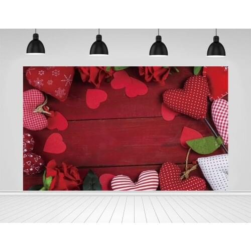 Scopiso Red Wooden Board Backdrop Love Flower Background Birthday Wedding Holiday Valentines Day Party Decor Photo Studio Props