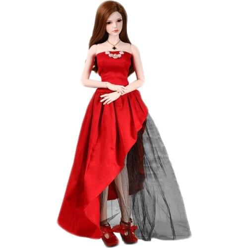 BJD dolls SD dolls 1 / 3 Girls Red Bra long dress elegant temperament dolls clothing set factory direct sales