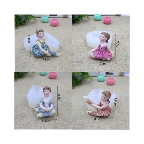 PRZY Silicone Mold Ballet Girl Fondant Cake Silicone Mold Ballet Model Chocolate Baking Mold Clay Resin Moulds Silicone Rubber