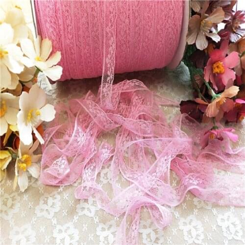Somelace(10yds/lot)pink hollow Lace Ribbon Wide french lace fabric lace trimmings for sewing accessories Embroidered Clothing