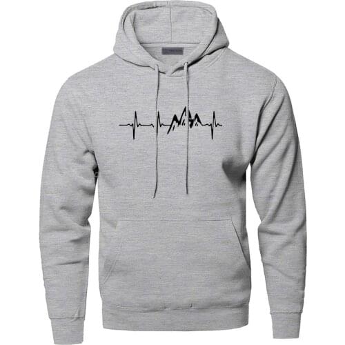 Mountain Heartbeat Hoodies Sweatshirt Men Sound Ray Diagram Hooded Sweatshirt Hoodie Harajuku Hooded Pullover Streetwear