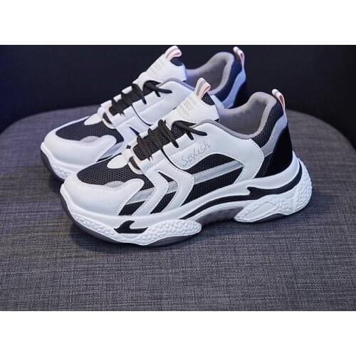 Women Shoes Fashion Casual Flats Shoes For Women Mesh Women Sneakers Platform 2021 Spring Lace-Up Comfortable Off white shoes