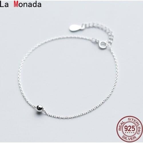 La Monada 16+3cm Bead Women Bracelet Silver On Hand Chain Bracelet Charms 925 Sterling Silver Bracelet For Women Girls Female