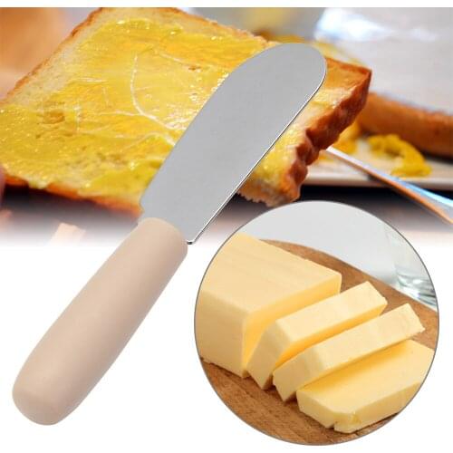 1/2PCS Mini Stainless Steel Spatula Scraper Knives Breakfast Sandwich Cheese Slicer Spreader Butter Knife With Plastic Handle
