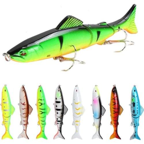 1PCS New Three-Section LURE 3CM/21G Artificial Fish Skin Plastic Pencil 3D Eyes 16 Colors With Sharp Hooks And Rings
