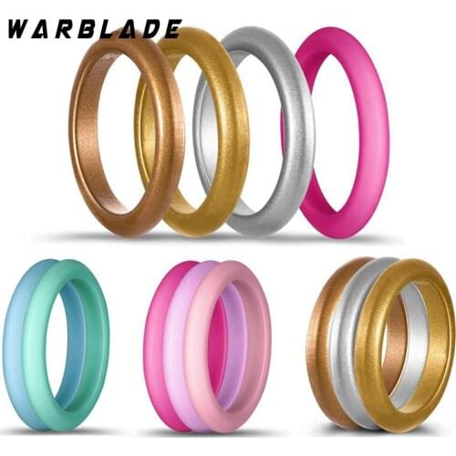 10pc/set Size 4-8 Food Grade FDA Silicone Ring Hypoallergenic Crossfit Flexible Sports Rubber Finger Rings For Women Wedding 3mm