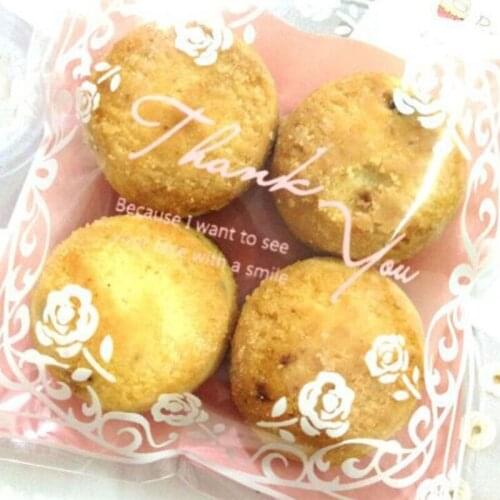 100 Pcs/Pack Thank You Candy Cookie Chocolate Bags Wedding Birthday Party Adhesive Plastic Jewelry Biscuit Packaging Gift Bag