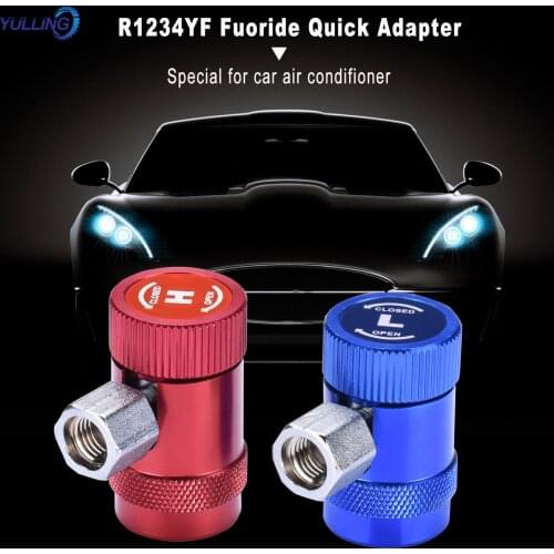 2Pcs Car Quick Fitting Refrigerant Air Conditioning Adapter Brass R1234yf