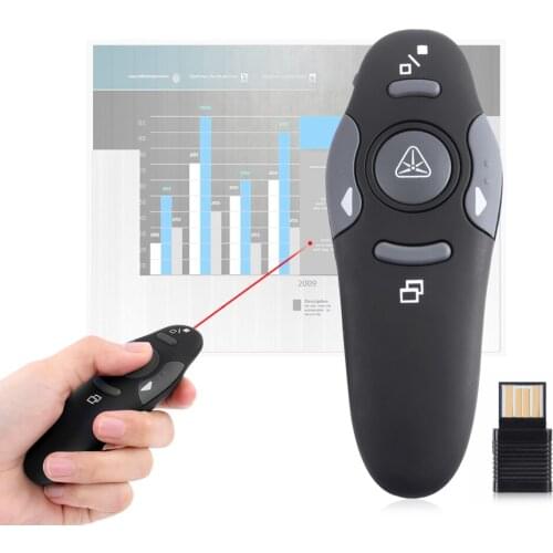 2 pcsHot Sale 2.4USB Wireless PPT Presenter Pen Laser Red Wireless Hunting Laser Pointer Ghz RF Remote Control Laser Pointer Pen
