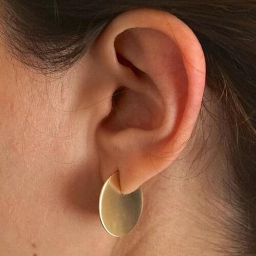 2021 Vintage Bohemian Round Copper Alloy Stud Earring Female Fashion Simple Design Antique Gold Color Earrings Jewelry