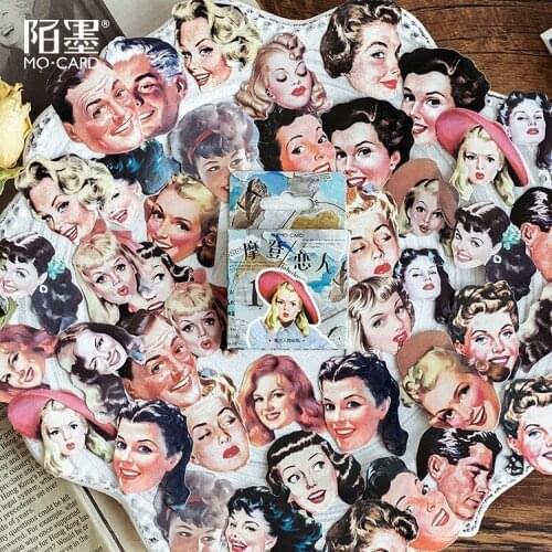 45PCS/box New Creative Modern Lover Paper Lable Sealing Stickers Crafts Scrapbooking Decorative Lifelog DIY Stationery