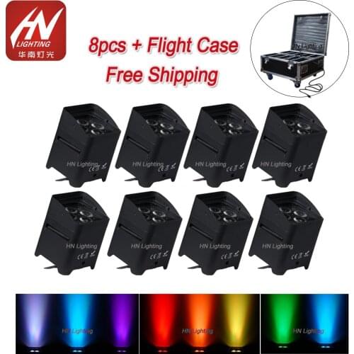 8pcs freedom par smart dj s4 uplight for wedding 4*18w RGBWA UV WIFI remote control wireless battery powered led uplight