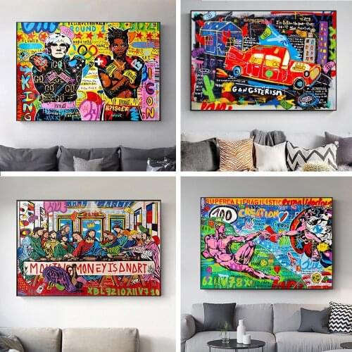 Diamond Painting Graffiti The Last Supper Car Street Art Wall Picture + Mystery Gift Pack Surprise Box Home Decoration Poster