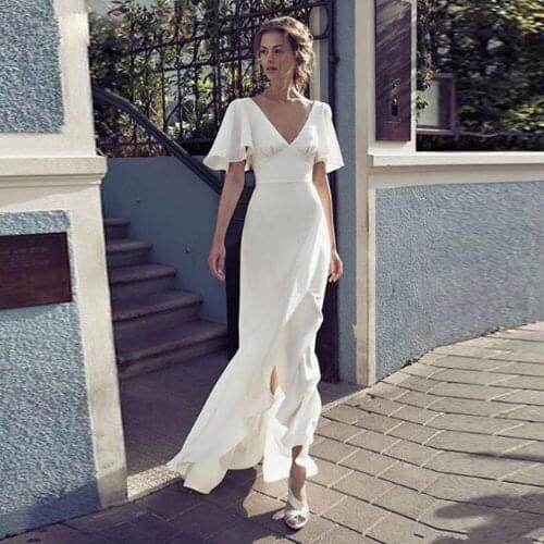Baroque Summer Satin Wedding Dresses