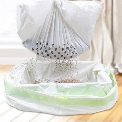 White Durable Storage Pouch 7Pcs Portable And Easy To Operate Home Hygienic Drawstring Cat Litter Filter Cleaning Bag Pet Supply