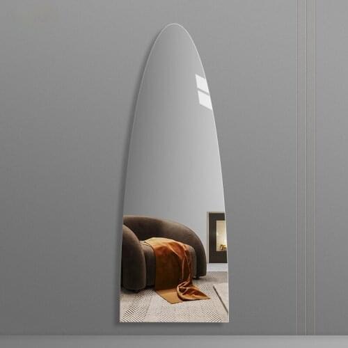 Frameless Dressing Mirror Wall-Mounted Household Explosion-Proof Full-Length Irregular Ins Style Paste Punch-Free Decoration