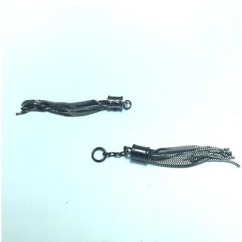 15mm Diameter black metal tassels , Tassels with chains decoration