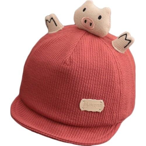 Baby Hat Lovely Autumn Boy Girl Baby Outdoor Keep Warm Knitted Cotton Cap Adjustable Windproof Hats Solid Color Shade Cap TG0168