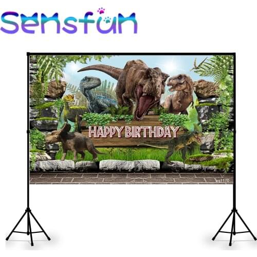 Jurassic World Party Backdrop Jungle Dinosaur Theme Photographic Studio Photo Background Baby Birthday Party Decorations Prop
