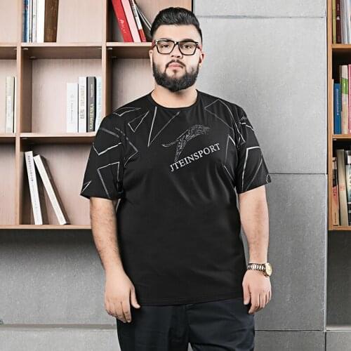 Mens T-shirt cotton large size round neck short sleeve printed T-shirt comfortable casual fashion summer (oversized plus size)
