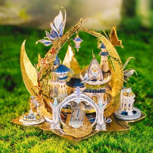 Art Model 3D Metal Puzzle Elf 's Castle building Model kits DIY Laser Cut Assemble Jigsaw Toys GIFT For Children