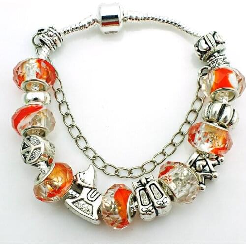 JINGLANG Fashion Cuff Bracelets For Female Red Ceramic Glass Beads Bracelets For Men Jewelry SL5466