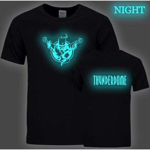 Cool Luminous Thunderdome T Shirt Men Women Creative Noctilucous Print T-shirt Short Sleeve O-neck Tee Tops Streetwear Clothes