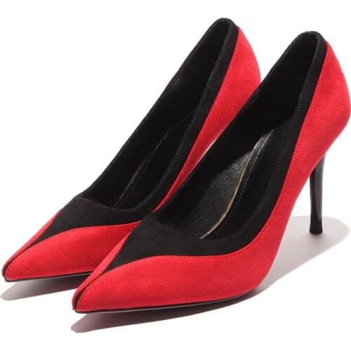Fashion Woman Dress Shoes Bead High Heels Spring OL Office Pointed Toe Pumps Sweet Ladies Shoes Women Zapatos Mujer U14-22