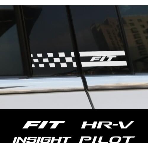 2PCS Car Window B Pillars Sticker For Honda Fit Odyssey City HR-V CR-V Jazz Legend RR Si VTi Modulo Pilot Insight VTEC Accessory