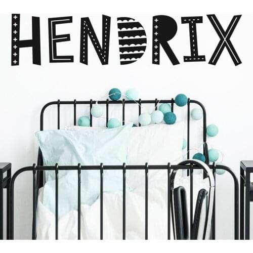 Custom Name Wall Decal Personalized Name Vinyl Sticker Nursery Kid Room Decoration DIY Nordic Style Decal NR56