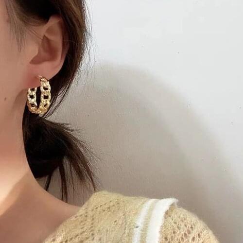 2020 New Trendy Womens Earrings Metal Geometry Round Ear Drop Earrings For Women Girl Brides Wedding Jewelry Party Wholesale