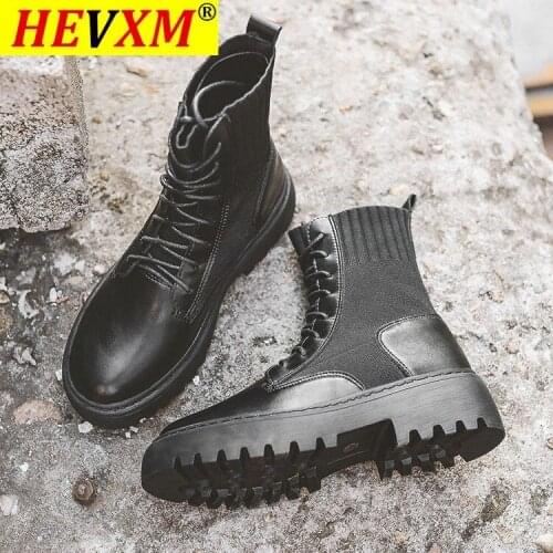 2020 New Winter Fashion Womens Boots Black Round Head Middle Heel Boots Women Non-slip Wear-resistant Ankle Boots Botas Mujer