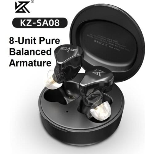 KZ SA08 True Wireless Earphones 8BA Units TWS Bluetooth Game Earbuds Touch Noise Cancelling Sport Headset PK Z1 S2 S1 ZAX ASX