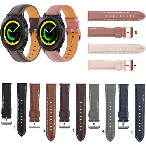 20mm 22mm Fashion Leather Watch Band Strap for Samsung Gear Sport S4 for Active 2 Replacement Wrist strap Elegant Bracele