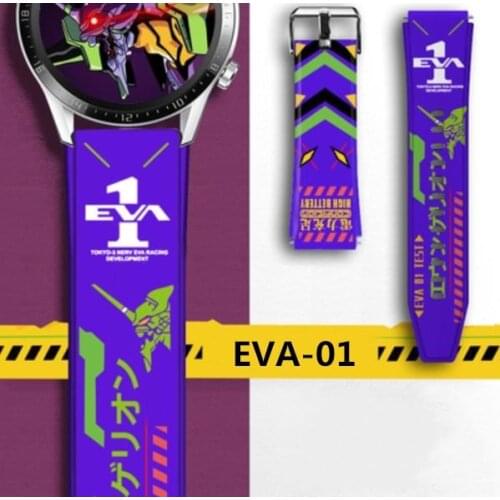 Evangelion EVA 01 02 Bracelet Smartwatch Band 22mm 20mm Silicone Strap For Huawei GT 2 2E 46mm Wristband For Galaxy Watch