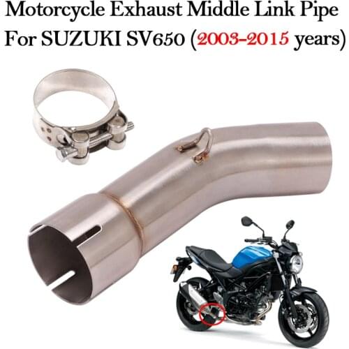 Slip On For SUZUKI SV650 SV 650 2003-2015 Motorcycle Exhaust Middle Link Pipe Modified Bike Moto Escape Connecting Tube Muffler
