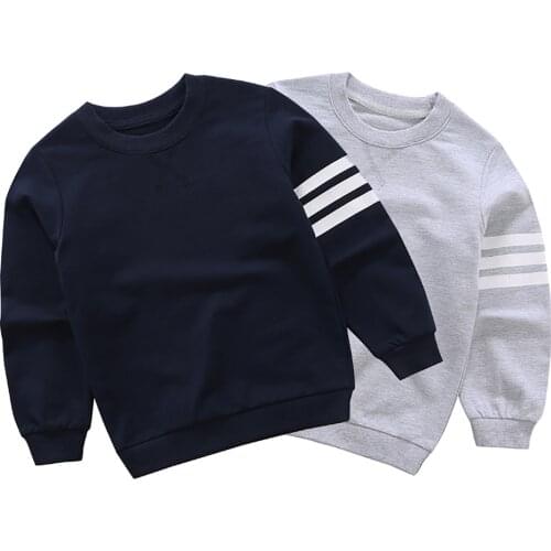 Boys Fall Clothing Sweatshirts Children Solid Color Round Neck Sweatshirts Baby Korean Fashion Clothing Pullover 2-10 Years
