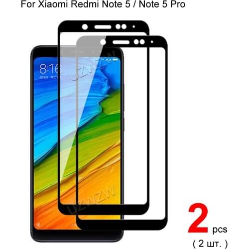 2pcs Full Cover Tempered Glass For Xiaomi Redmi Note 5 Pro / Redmi Note 5 Screen Protector Protective Glass