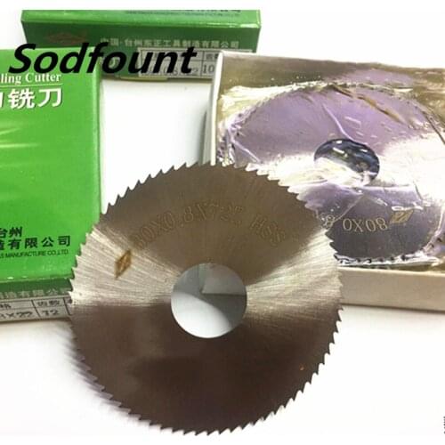 1pcs HRC64-66 HSS CNC Saw blade milling cutter/cutting milling cutter 80*1.5/2.0/2.5-8.0*22 inner hole*tooth 32-72Z