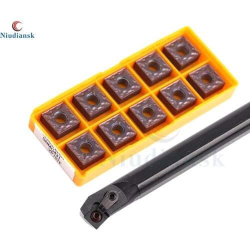1pc S20R-MSKNR12 Internal Turning Tool Holder S25S-MSKNR12 MSKNL +10pcs SNMG1204 Inner Hole Carbide Inserts CNC Lathe Tools Suit