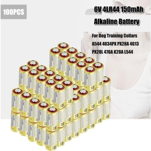 100PCS 6V 4LR44 A544V 4034PX PX28A L1325 4AG13 544 4A76 Alkaline Dry Battery for Dog Training Shock Collars Beauty Pen