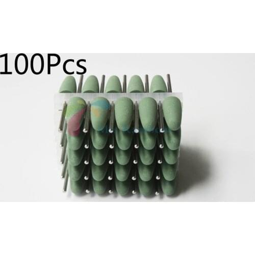 100Pcs Dental 2.35mm Polishing Burs SILICONE Rubber Polishers Diamond