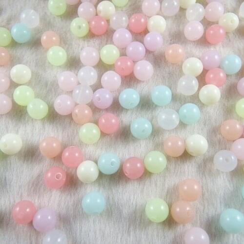 2017 8 colors 14mm DIY Beads Acrylic Gumball Spacer Loose Plastic Beads Mixed Round DIY Jewelry Accessories Wholesale YK-0214