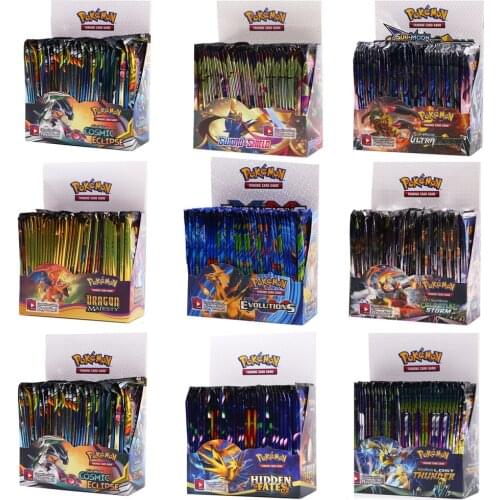 324Pcs Pokemon Cards Box TCG: Evolutions Sun & Moon Pokemon Booster ex gx vmax card Game Toy Kids Birthday Gift