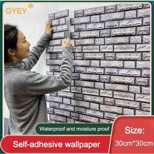 3D Sticker PVC Self-adhesive Seamless Splicing Brick Pattern Wall Sticker TV Background Wall Paper WallpaperWaterproof