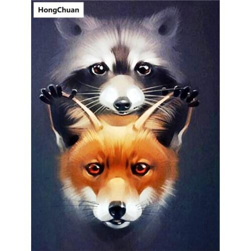 Diamond embroidery, little fox, 5d diamond painting square, round diamond inlay, rhinestone pictures cross stitch new year gifts