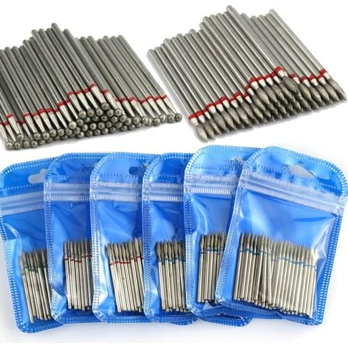50pc/Set Diamond Milling CuttersNail Drill Bit for Manicure Rotary Electric Cutter Bits Cuticle Polishing Tools Accessories