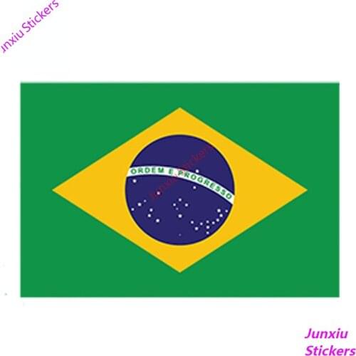 Car Sticker and Fine Decal Brazil Flag Vinyl Decal Sticker Self Adhesive Country Brazilian Bra Waterproof Exterior PVC13x8cm
