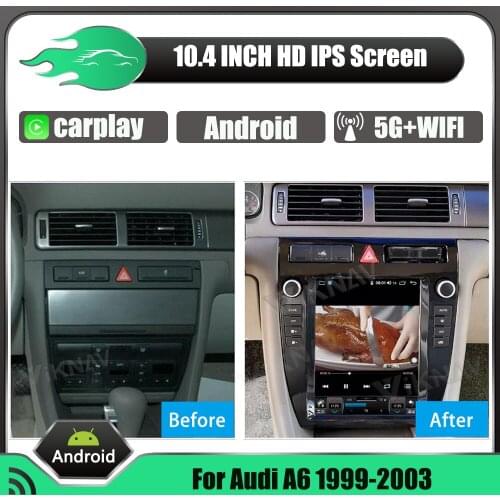 Android Car Multimedia DVD Stereo Radio Player for AUDI A6 1999-2003 GPS Navigation Carplay Auto touch screen head unit