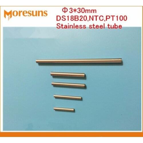 Fast Free Ship 100pcs 3*30mm Single head stainless steel tube/Thermocouple,RTD,PT100,NTC,DS18B20 Stainless steel sensor probe